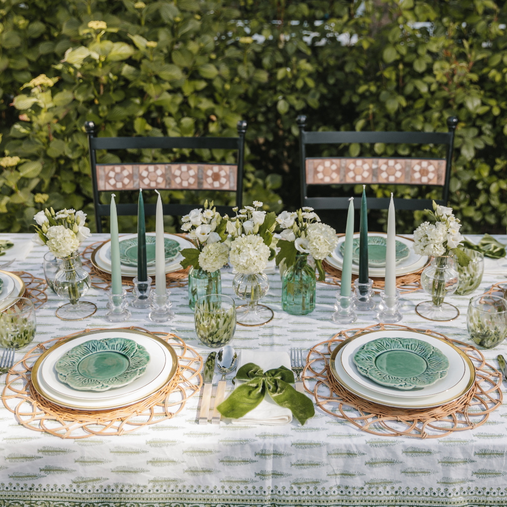 Shades of Green Taper Dinner Candle Set