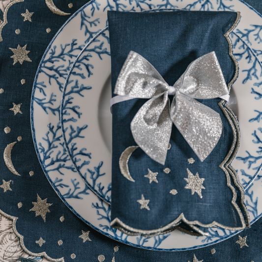 Silver Napkin Bows (Set of Two)