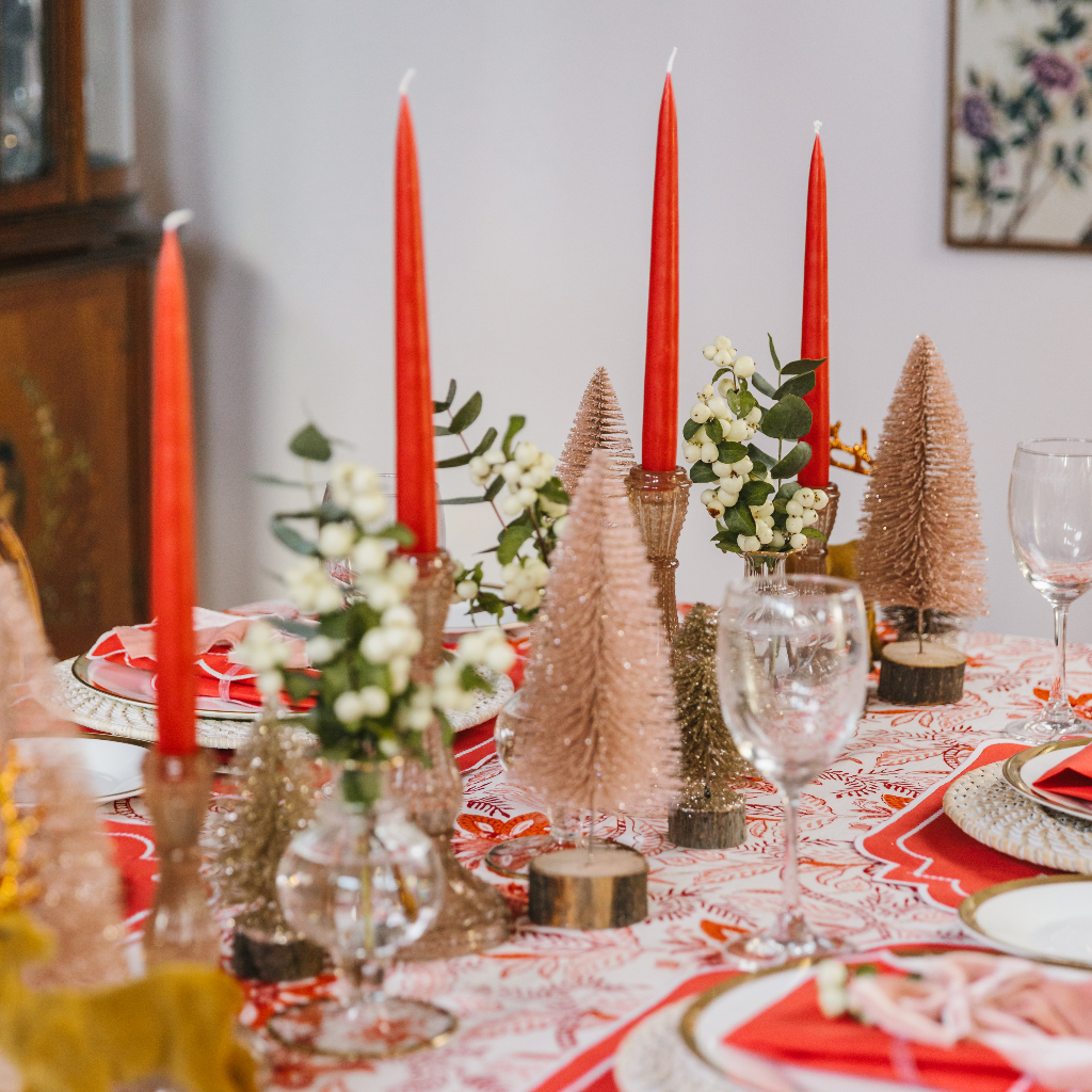 Berry Red Taper Dinner Candle Set