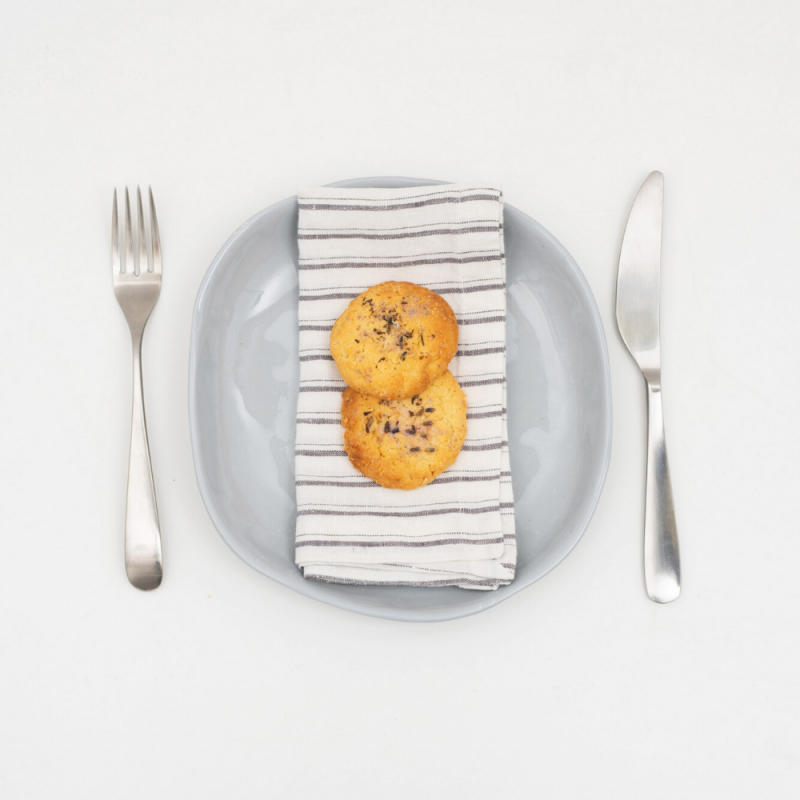 Grey Striped Linen Napkins (Set of Two)