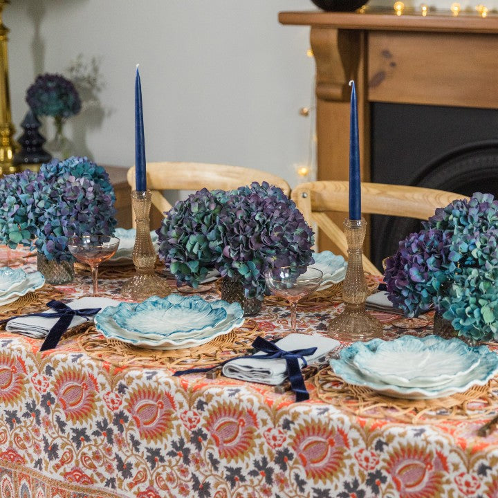 Navy Taper Dinner Candle Set