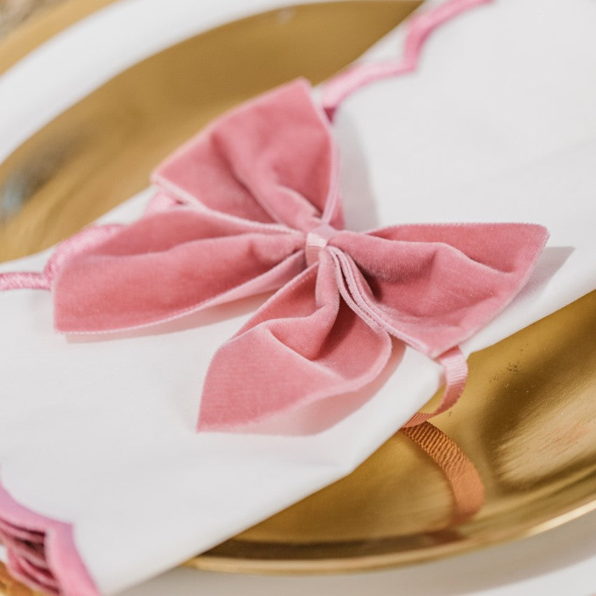 Pink Velvet Napkin Bows (Set of Two)