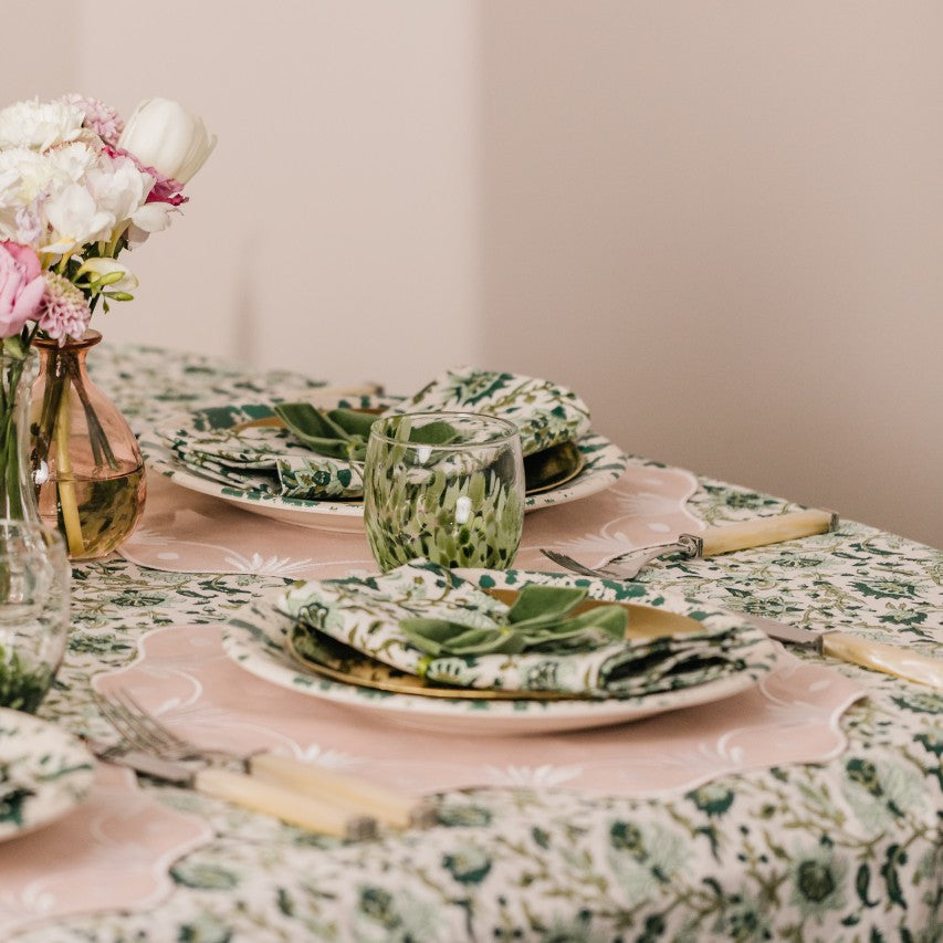 Rent: Apricot Flower Embroidered Placemat