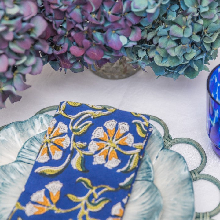 Indigo Flower Napkins (Set of Two)