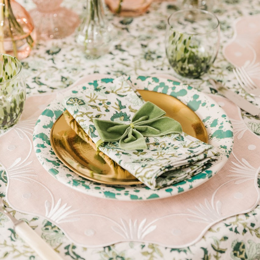 Rent: Apricot Flower Embroidered Placemat