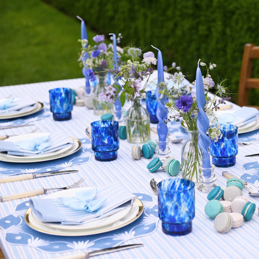 Rent: Bluebell Stripe Tablecloth