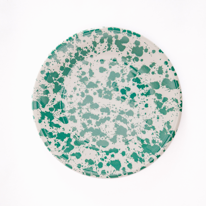 Green Splatter Dinner Plate