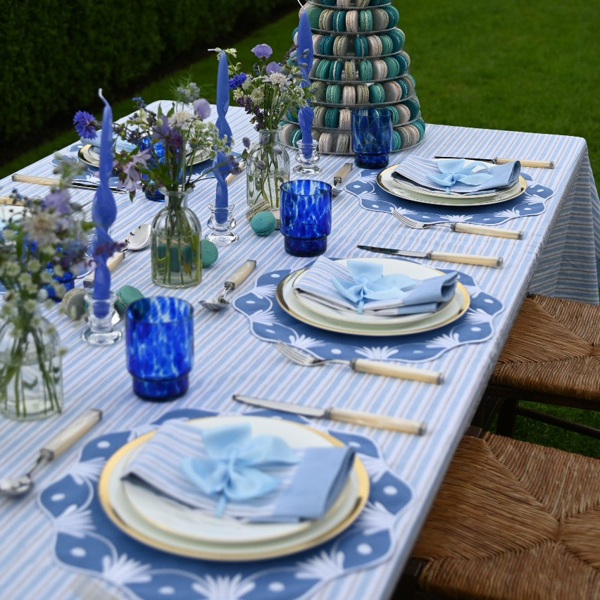 Rent: Bluebell Stripe Tablecloth