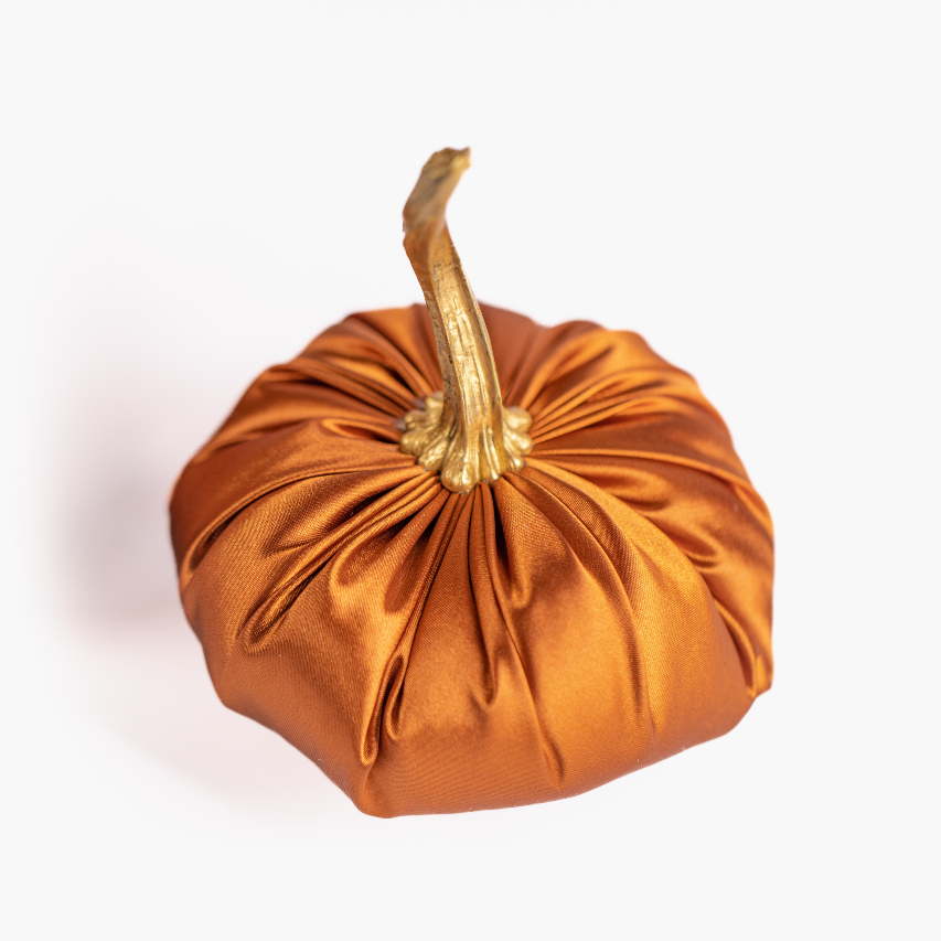 Duo of Cinnamon Satin Pumpkins