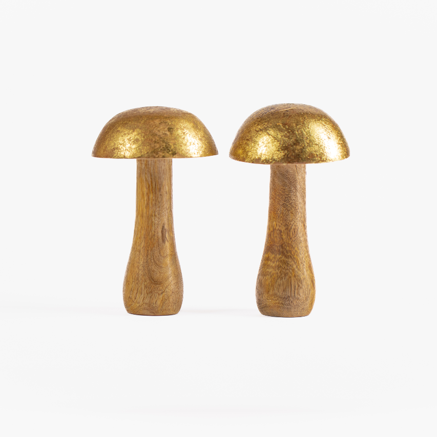 Large Golden Toadstool Duo