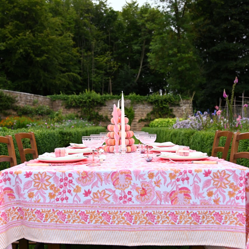 Rent: Indian Pink Tablecloth