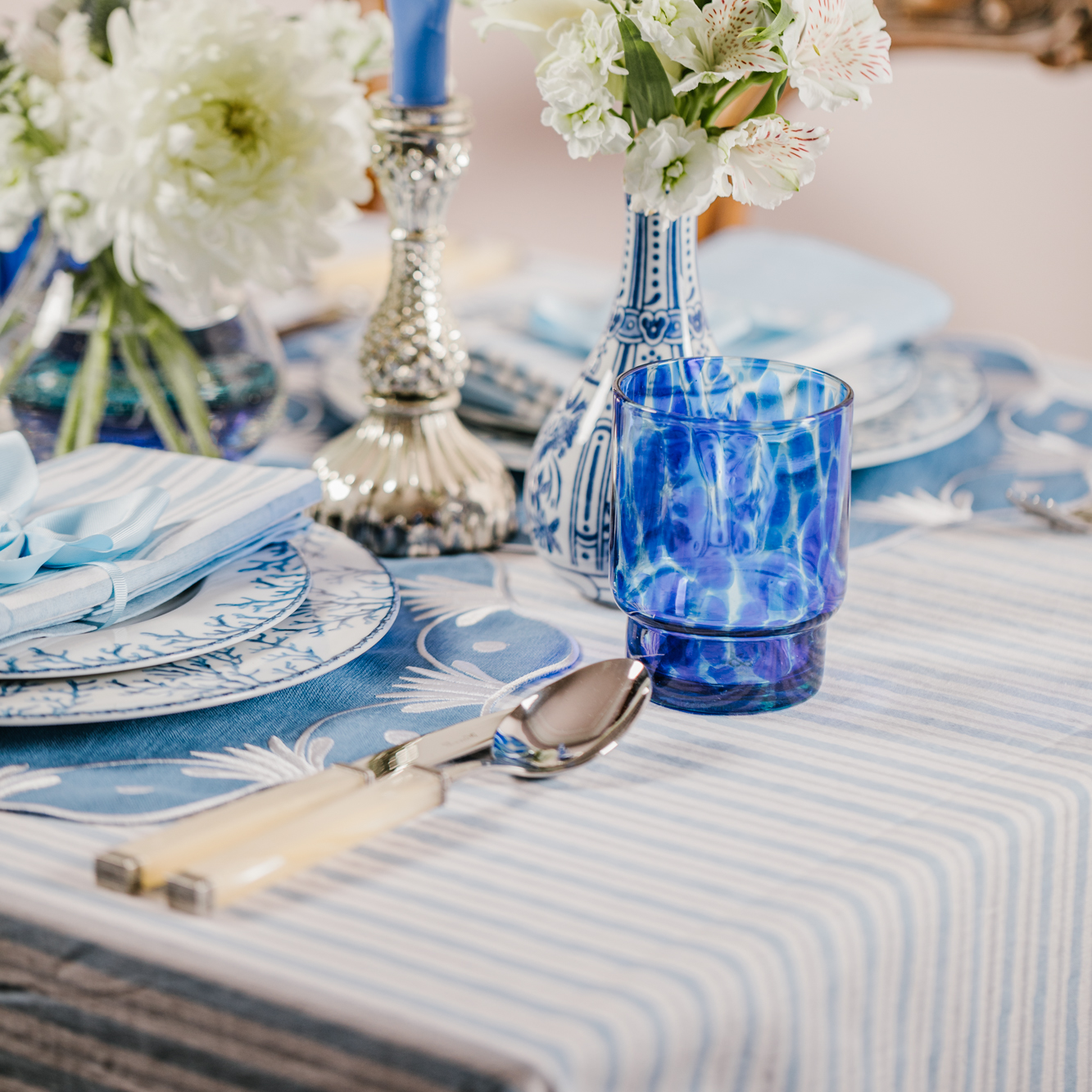 Bluebell Stripe Tablecloth