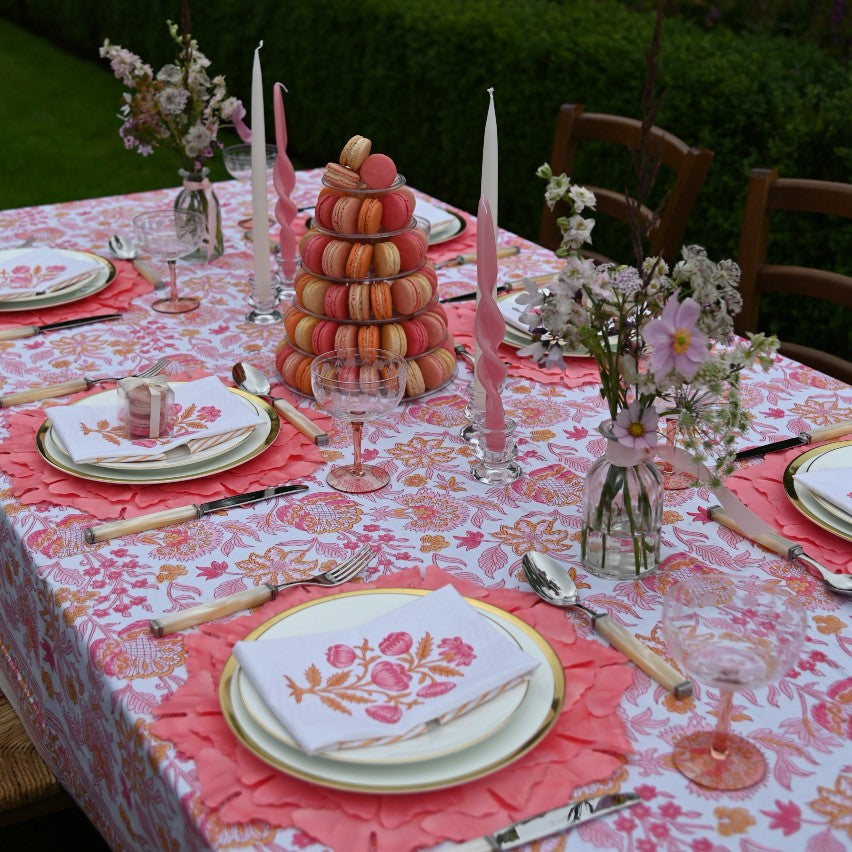 Rent: Indian Pink Tablecloth