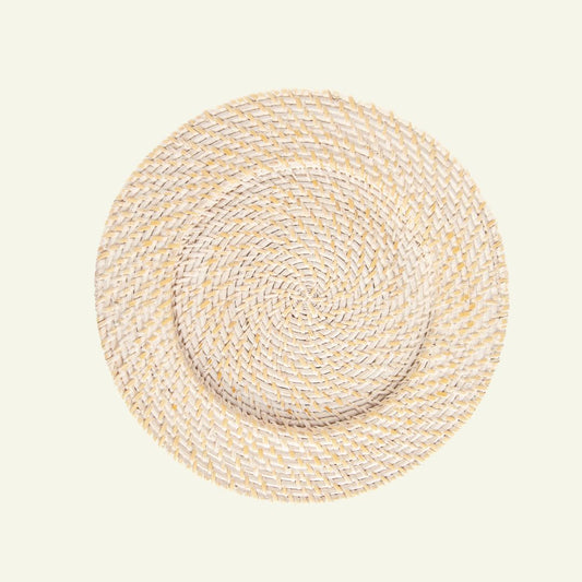 Rent: White Rattan Charger Plate