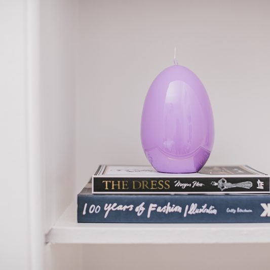 Lavender Ostrich Egg Glossy Candle