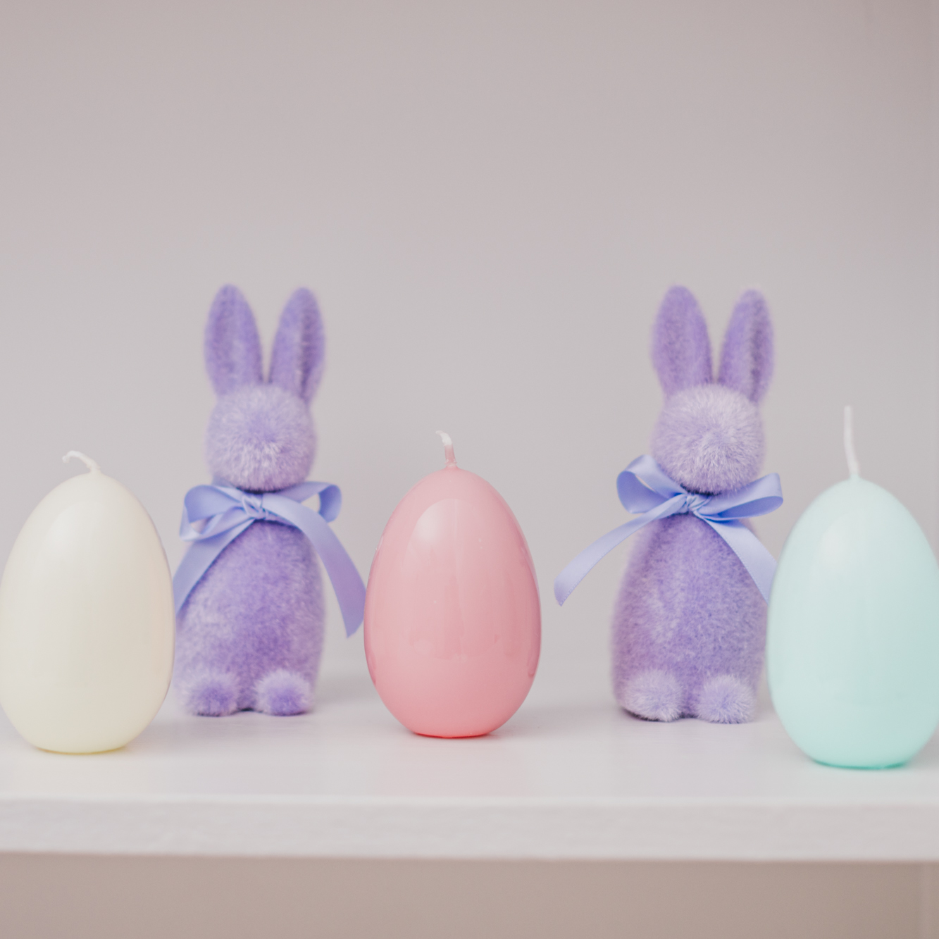 Pastel Egg Glossy Candle Trio