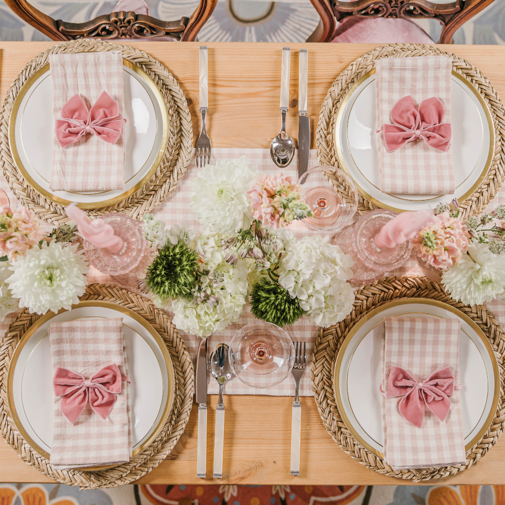 Pink Gingham Napkins (Set of Two)