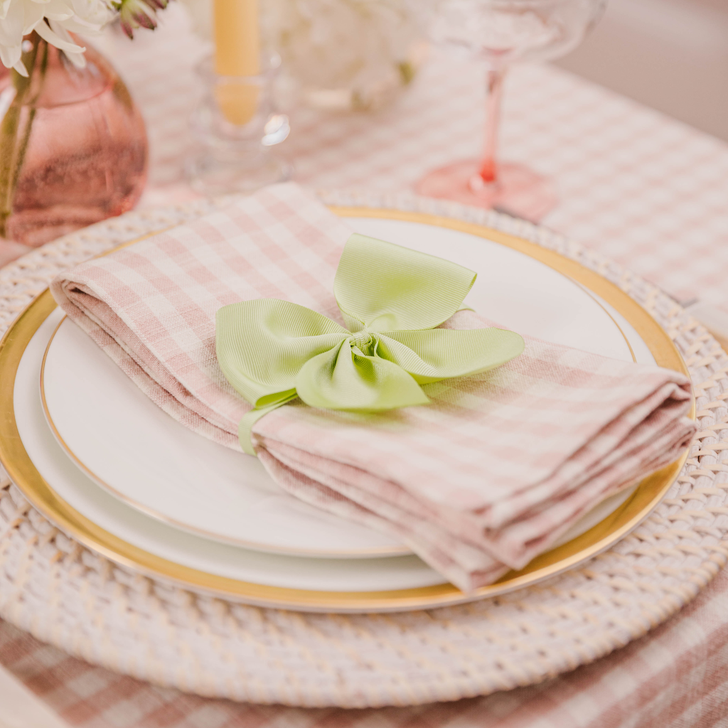 Pink Gingham Napkins (Set of Two)