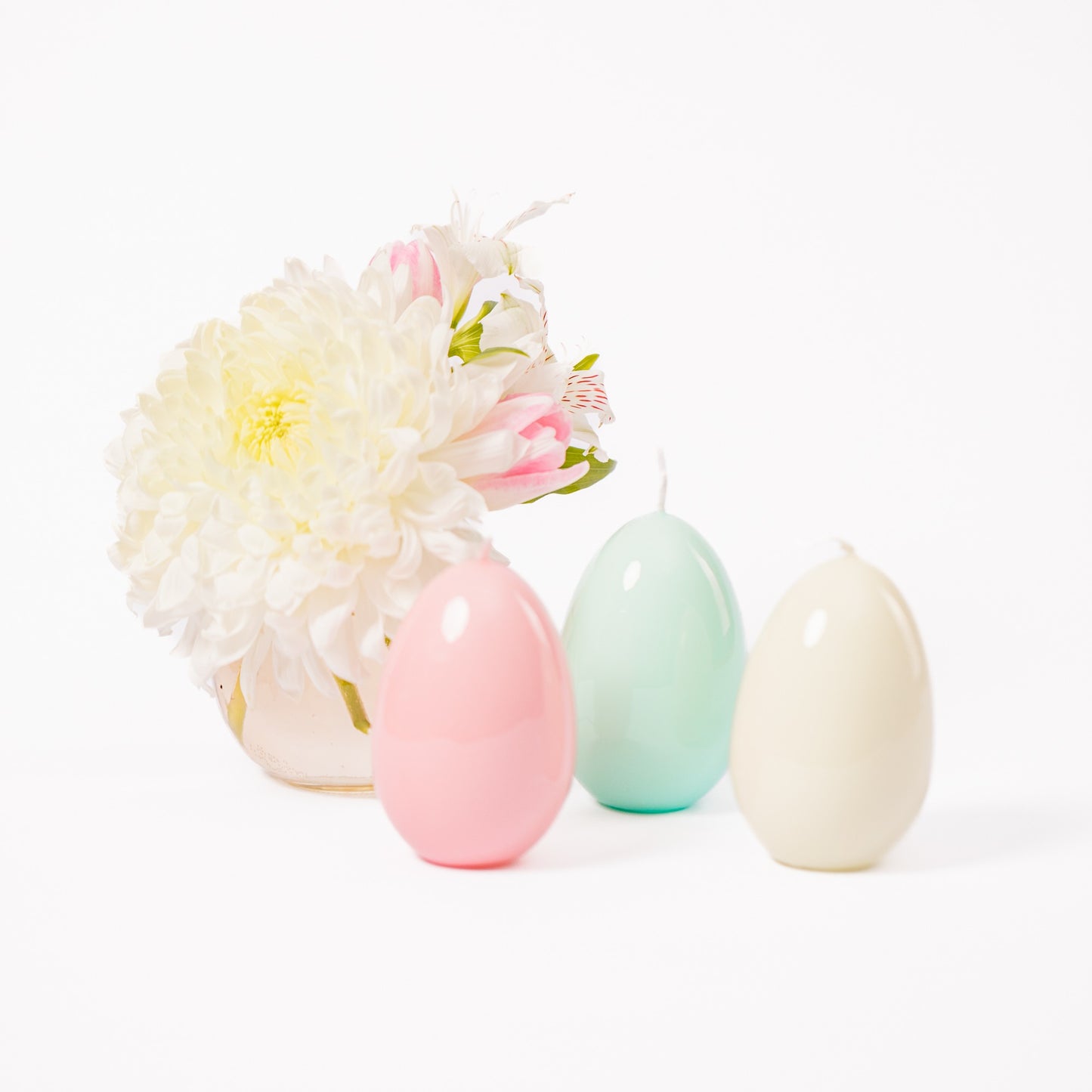 Pastel Egg Glossy Candle Trio
