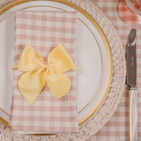 Pastel Yellow Grosgrain Napkin Bows (Set of Two)