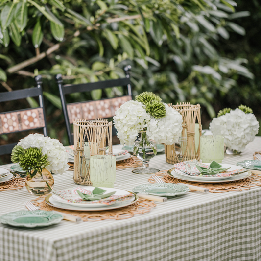 Green Gingham Tablecloth