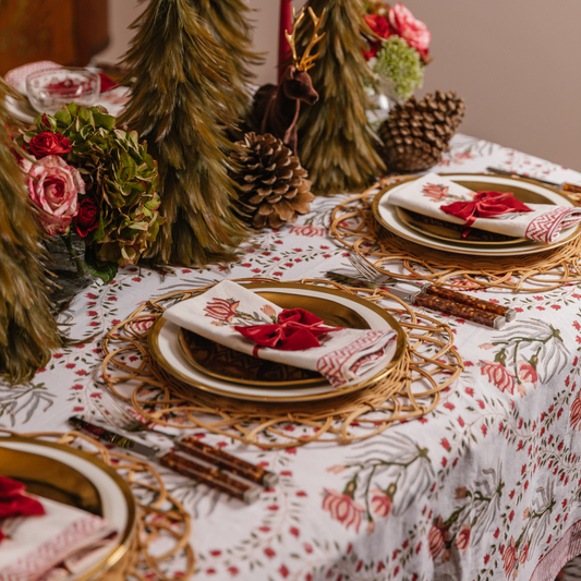 Ruby Blossom Tablecloth