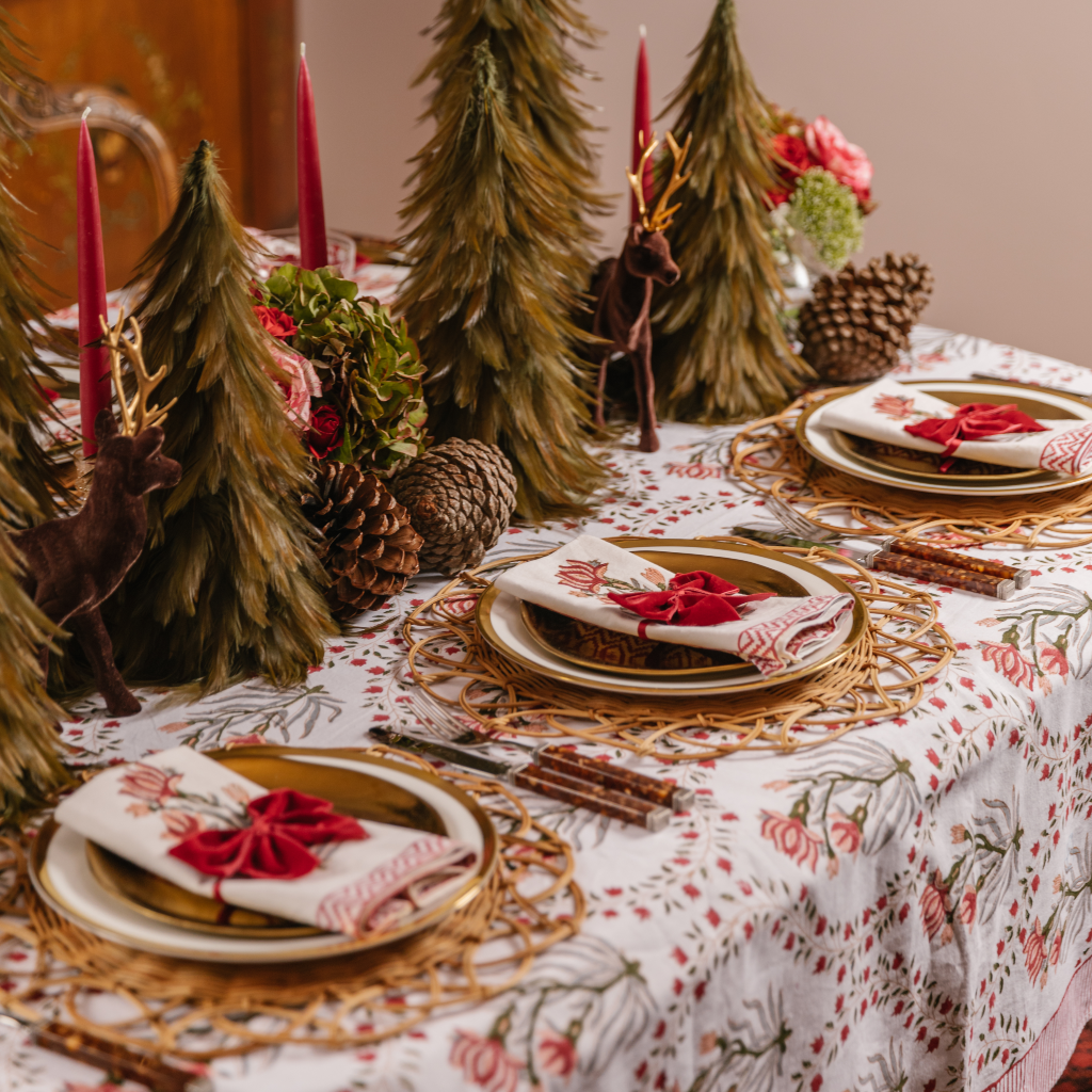 Ruby Blossom Napkins (Set of Two)