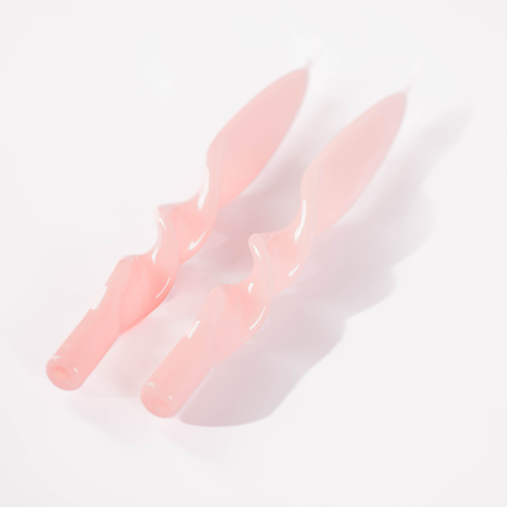 Carnation Pink Glossy Twist Candle Duo