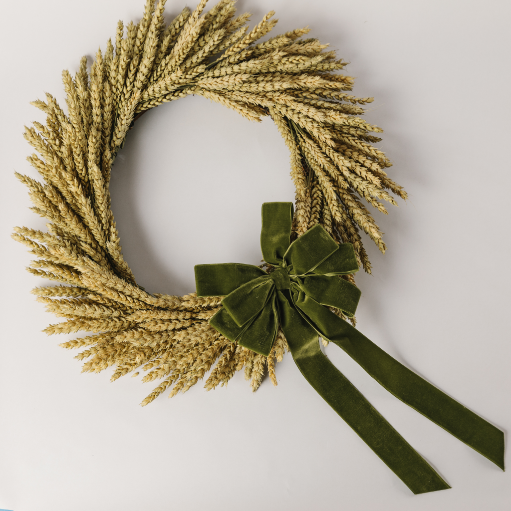Large Moss Velvet Wreath Bow