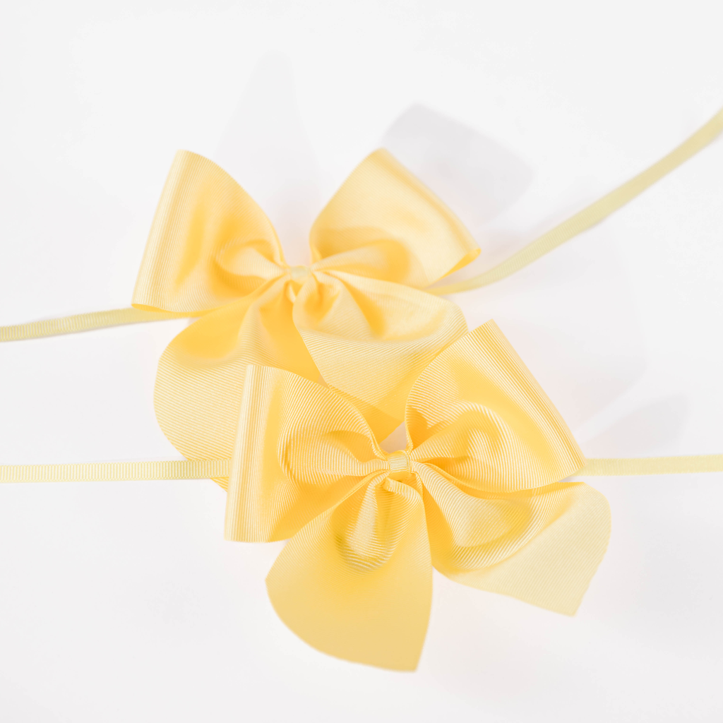 Pastel Yellow Grosgrain Napkin Bows (Set of Two)