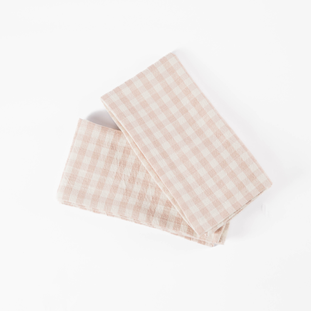 Pink Gingham Napkins (Set of Two)