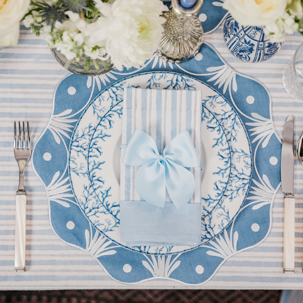 Bluebell Embroidered Placemat Truffle Tablescapes