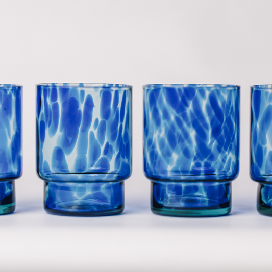 Blue Tortoise Glasses (Set of Two)