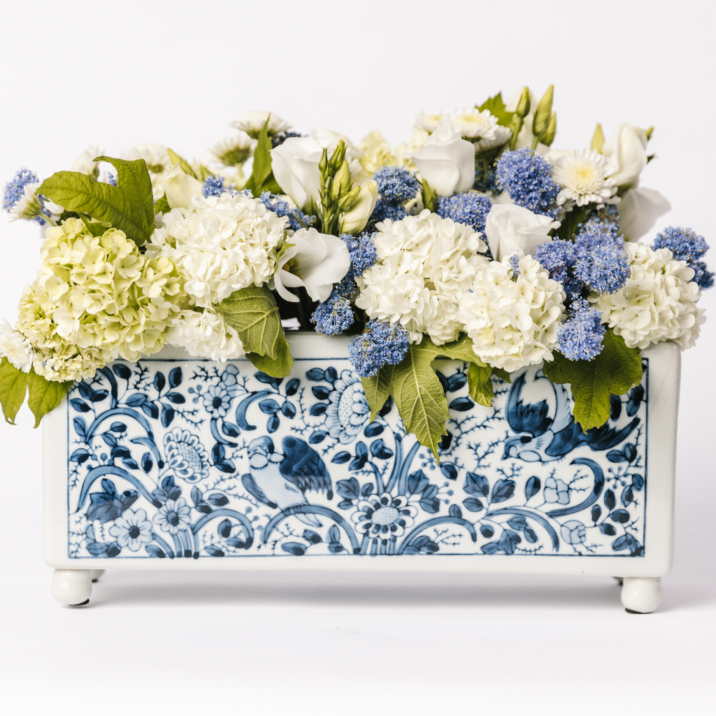 Chinoiserie Flower Brick Vase