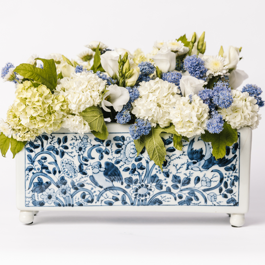 Chinoiserie Flower Brick Vase