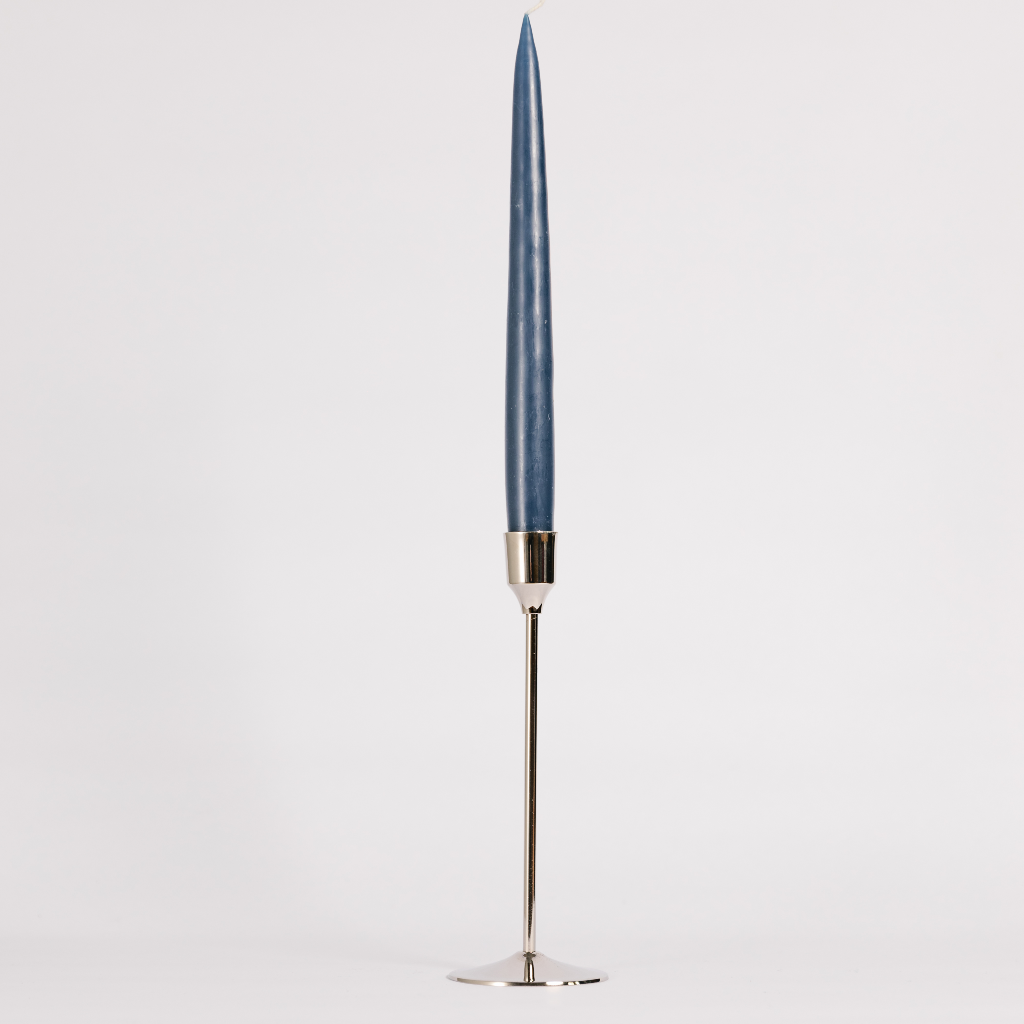Sleek Silver Candlestick