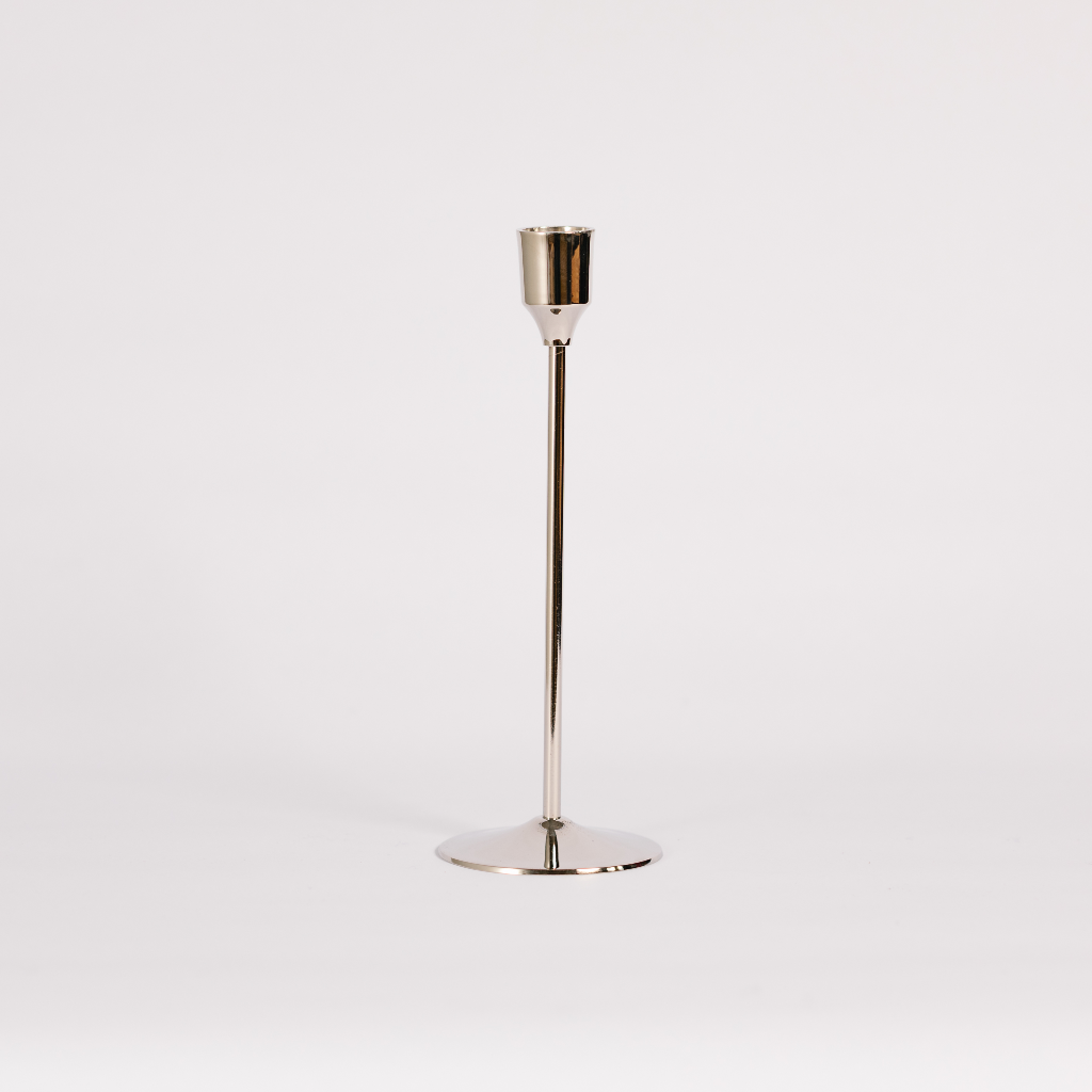 Sleek Silver Candlestick