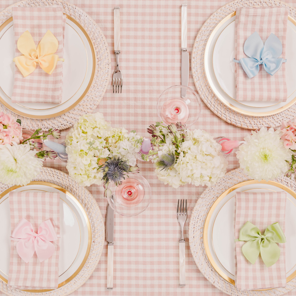 Pastel Pink Grosgrain Napkin Bows (Set of Two)