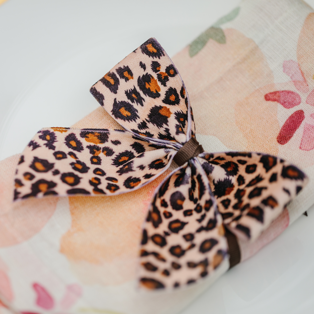 Leopard Print Napkin Bows (Set of Two)