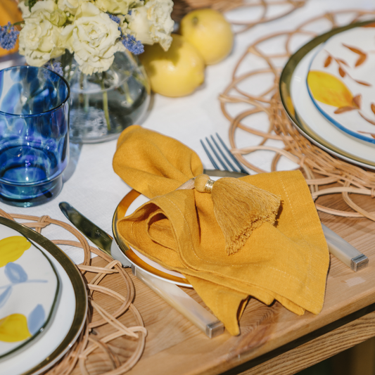 Mustard Linen Napkins (Set of Two)