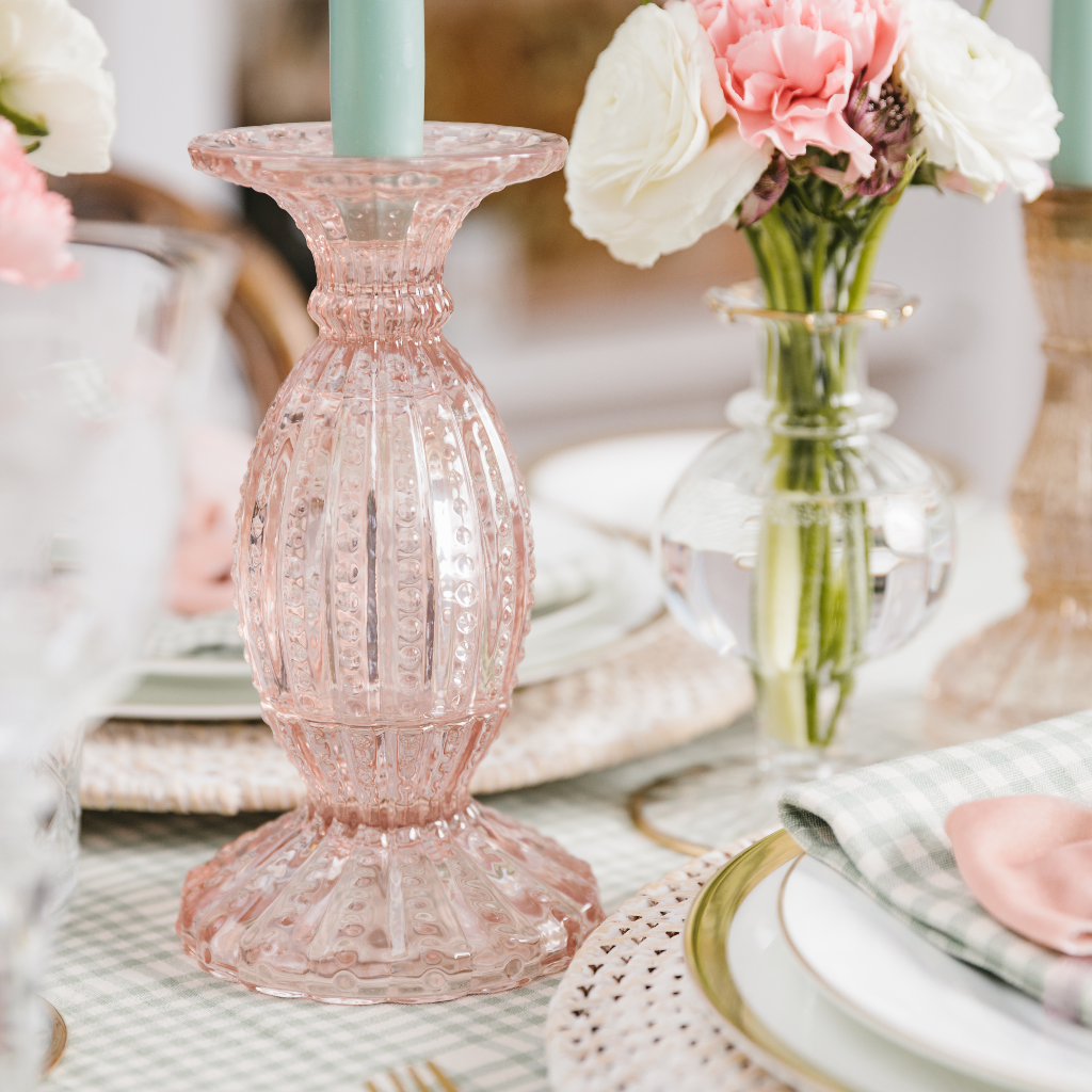 Pink candle holder deals
