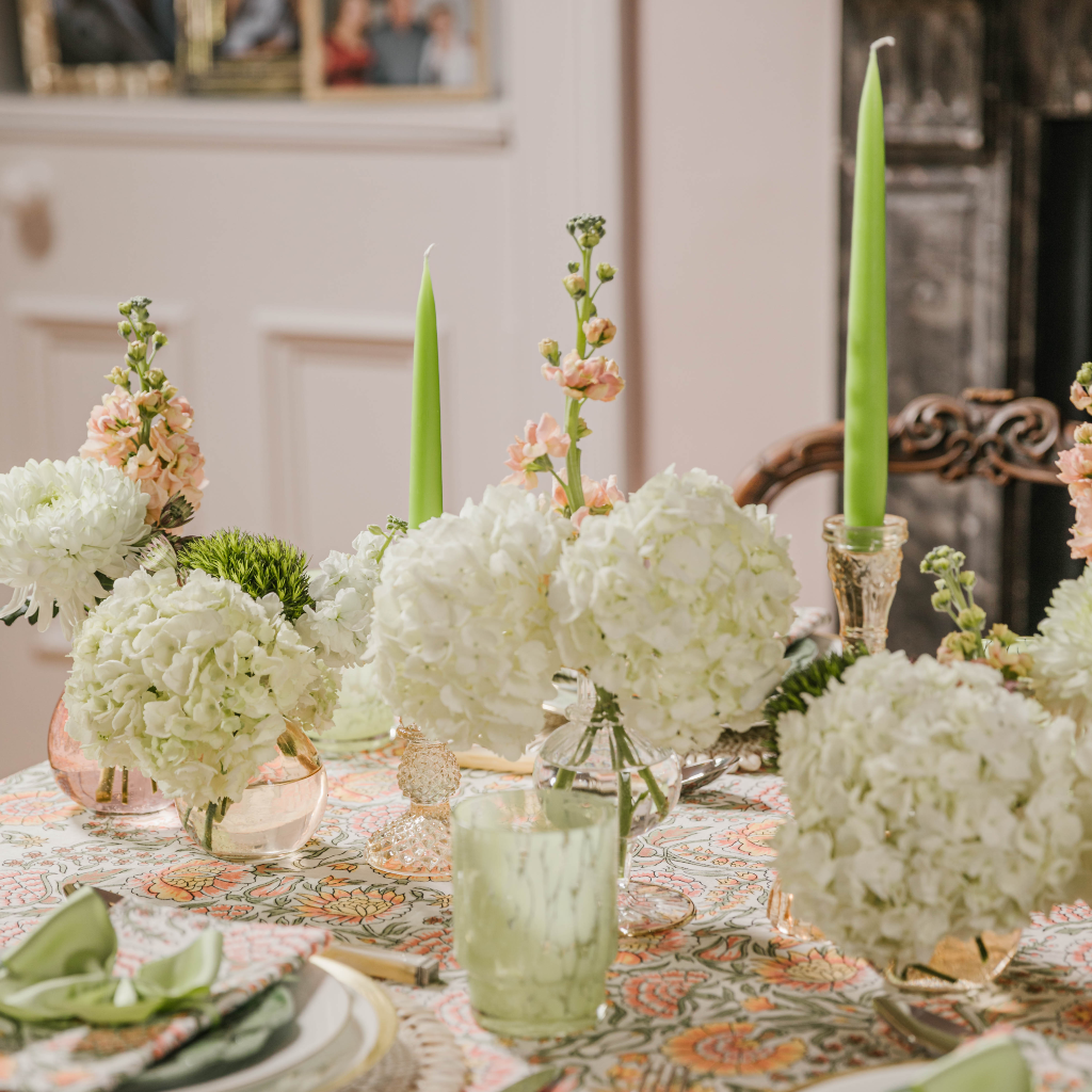 Spring Green Taper Dinner Candle Set