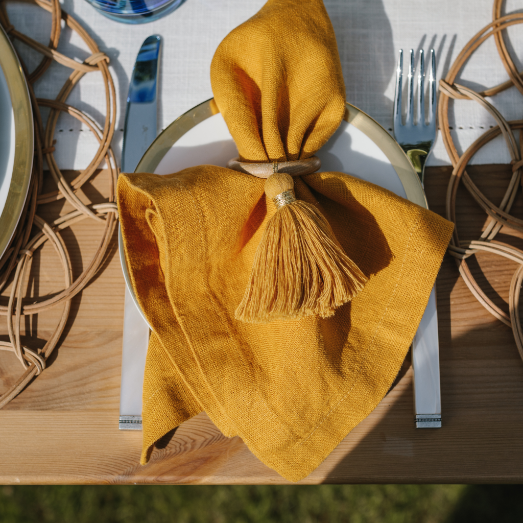 Mustard Linen Napkins (Set of Two)