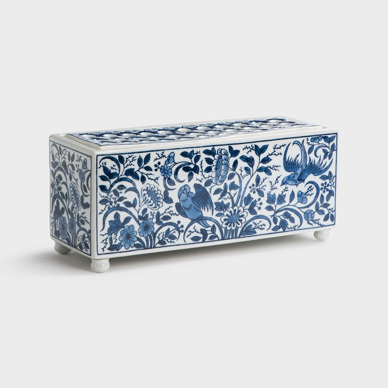 Chinoiserie Flower Brick Vase